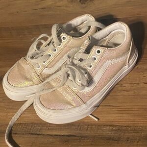 Vans | size 10.5 | white & pink glitter